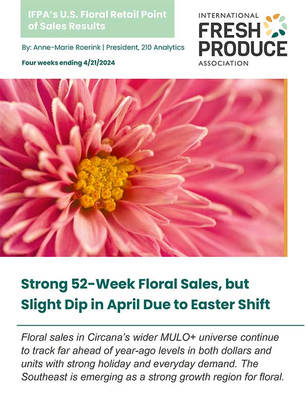 Cover for IFPA Circana floral data report April 2024